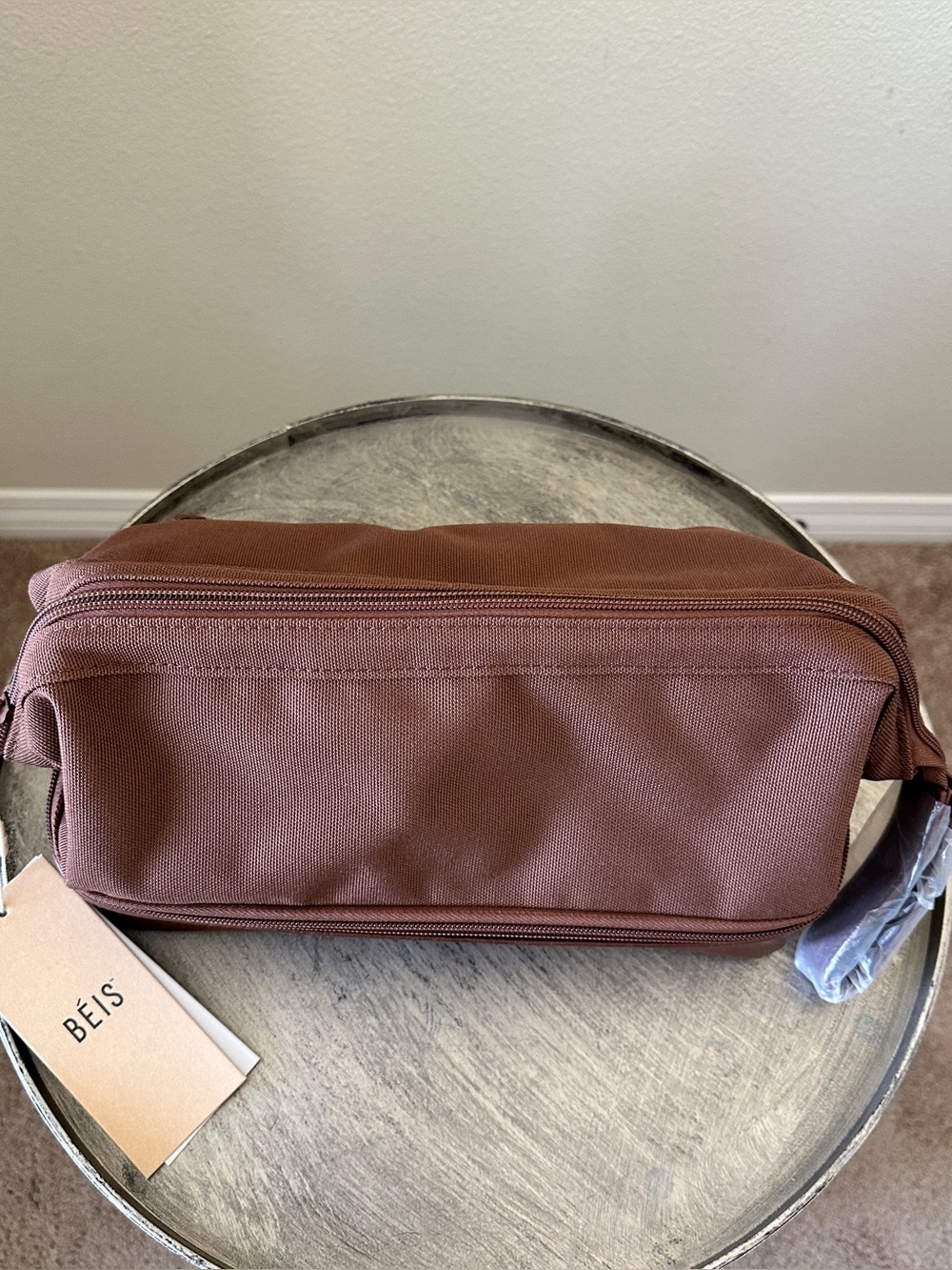 BEIS Brown Dopp Kit Travel Toiletry Bag - Picture 6 of 12